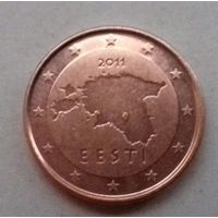 1 евроцент, Эстония 2011 г., AU