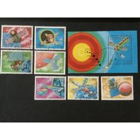 День космонавтики. Куба,1988, серия 7 марок+блок