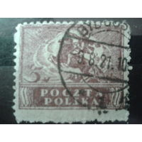 Польша 1919 Стандарт 5 марок тонкая бумага