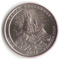 25 центов 2012 г. Парк=14 Национальный парк Гавайские вулканы Гавайи Двор D _UNC