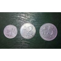 1,2,5 центов. Литва. 1991.