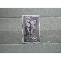 Марка Испания 1961 фауна слон