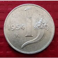 Италия 1 лира 1954 г. #40151