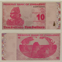 Зимбабве 10 Долларов 2009 UNC П1-435
