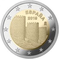 Испания 2 евро 2019 ЮНЕСКО - Старый город Авила  UNC из ролла