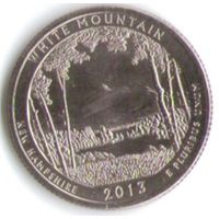 25 центов 2013 г. Парк=16 Национальный лес Белая гора Нью-Гэмпшир Двор D _UNC
