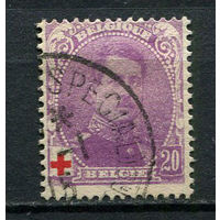 Бельгия - 1914 - Король Альберт I 20С+20С.  Красный Крест - [Mi.109] - 1 марка. Гашеная.  (LOT Du4)