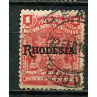 Британские колонии - Южно-Африканский союз - 1909/1912 - Надпечатка RHODESIA. на 1Р - (есть тонкое место) - [Mi.83] - 1 марка. Гашеная.  (Лот 39Fe)-T25P13