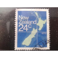 Новая Зеландия 1982 Карта страны