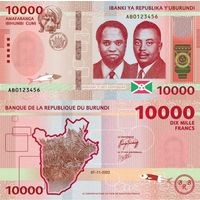 Бурунди  10000 франков 2022 год UNC