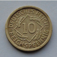 Германия - Веймарская республика 10 рейхсфеннигов. 1925. F