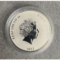 Серебряная монета 1oz Морская Звезда 1 доллар 2022 Острова Кука
