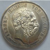 5 марок 1902 Саксония. Траурная монета по случаю смерти короля Альберта