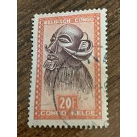 Конго Бельгийское 1947. Африканские маски. Марка из серии
