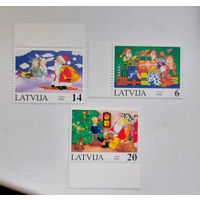 Латвия 1996. Новый год. Рождество (3 марки из серии)