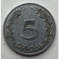 Тунис 5 миллимов 1960 г.