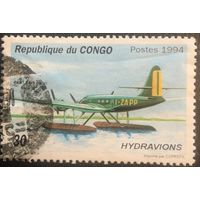 Республика Конго. 1994 год. Гидросамолет Crda Cant Z-505 Mi:CG 1425. Почтовое гашение.