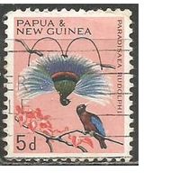 Папуа Новая Гвинея. Птицы. Синяя райская птица. 1964г. Mi#64.