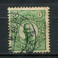 Швеция - 1911/1919 - Король Густав V 5 Ore - [Mi.68] - 1 марка. Гашеная.  (Лот 47Du)
