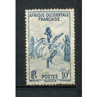 Французская Западная Африка - 1947 - Танцовщица 10С - [Mi.34] - 1 марка. Чистая без клея.  (Лот 96BV)