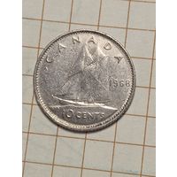 Канада 10  центов 1968 года .