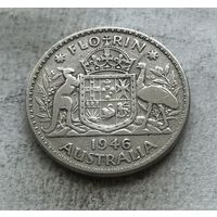 Австралия флорин (2 шиллинга) 1946 Георг VI - серебро
