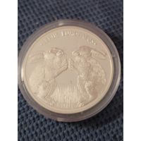 Монета 20 рублей, 2014г., серебряная, зайцы