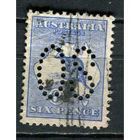 Австралия - 1913 - Кенгуру 6P. Dienstmarken - [Mi.8Ixd] - 1 марка. Гашеная.  (Лот 25EV)-T25P1