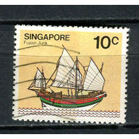 Сингапур - 1980 - Парусник 10С - [Mi.344x] - 1 марка. Гашеная.  (Лот 90FB)-T25P10