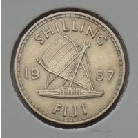 Фиджи 1 шиллинг 1957 г. В холдере