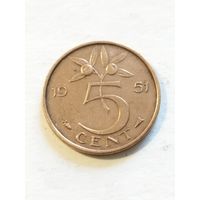 Нидерланды 5 центов 1951