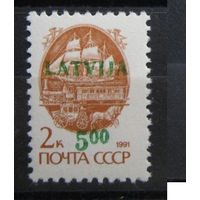 Латвия 1992 338 7e Надпечатка стандарт MNH