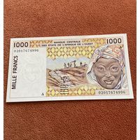Распродажа с 1 рубля. Кот - дИвуар 1000 франков 2002 г.