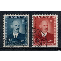 Норвегия 1946 г. Король King Haakon VII. Стандарт.  2 марки.Mi:NO 316,317