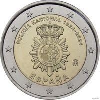 2 евро 2024 Испания Национальный полицейский корпус UNC из ролла
