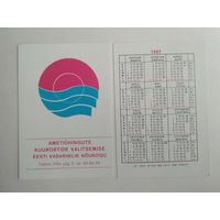 Карманный календарик . Туризм Эстонской ССР. 1987 год