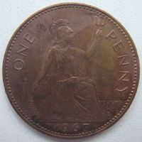 Великобритания 1 пенни 1967 г.