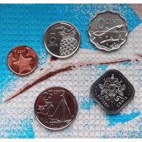 Набор монет Багамские острова 1, 5, 10, 15, 25 центов. UNC.