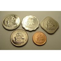 Багамские острова. Багамы набор 5 монет 1, 5, 10, 15, 25 центов 2005 - 2009 год