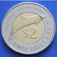 Федеративные Штаты Микронезии.  2 доллара 2012 года  "Дельфин" Тираж: 10.000 шт