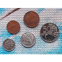 Тринидад и Тобаго набор монет 1, 5, 10, 25, 50 центов. UNC.