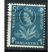 Британские колонии - Кения, Уганда, Таганьика - 1960 - Елизавета II  и сизаль 5С - [Mi.108] - 1 марка. Гашеная.  (Лот 60EW)-T25P3