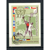 СССР - 1965 - Баскетболисты СССР - чемпионы Европы - [Mi. bl. 40] - 1 блок. Гашеный.  (LOT A63)