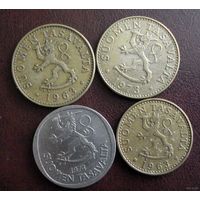 Финляндия. 4 монеты 1963-1974 г.