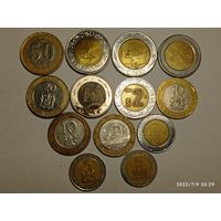 Сборный лот биметаллические Монеты без повторов 13 шт. С рубля .
