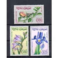 Цветы Марокко 1965 год серия из 3-х марок