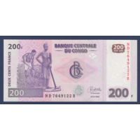 Конго, 200 франков 2022 г., P-99с, UNC