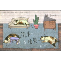 Открытка подписанная 2017г. КНР "Кошки отдыхают"