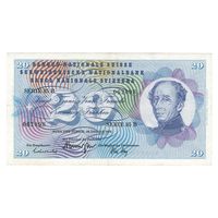 Швейцария 20 франков 1972 года. Дата 24 января. Редкая! Состояние XF!