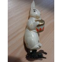 Ёлочная игрушка Заяц с баробаном (СССР)